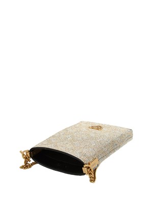 Custodia smartphone Pinko in pelle con strass oro in DONNA