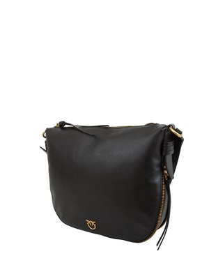 Borsa Pinko hobo media in pelle nera in DONNA