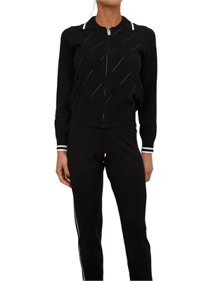Cardigan in maglia Liu Jo donna in viscosa nera con strass in DONNA
