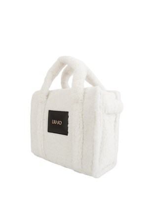 Shopping media Liu Jo donna in teddy bianco con logo in DONNA