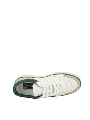 Sneakers Pads Ghoud Venice in pelle bianca e inserti verdi in UOMO