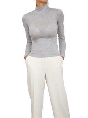 Maglia collo alto Guess Jeans donna in viscosa grigio in DONNA