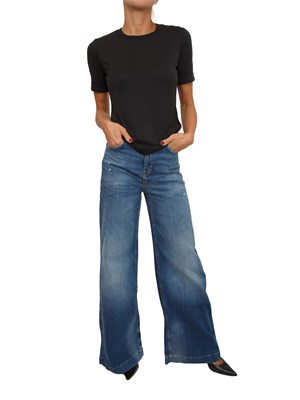 T-shirt Guess Jeans donna in cotone nero in DONNA