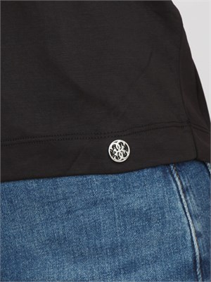 T-shirt Guess Jeans donna in cotone nero in DONNA