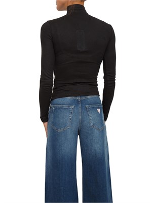 Maglia collo alto Guess Jeans donna in viscosa nera in DONNA