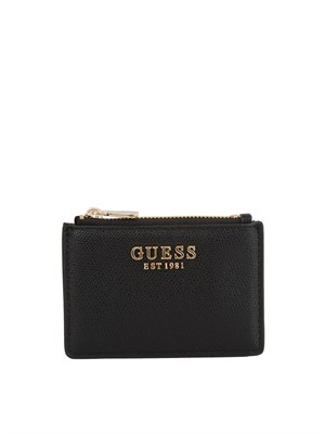 GUESS JEANS Mini portafoglio Guess in ecopelle nera in DONNA