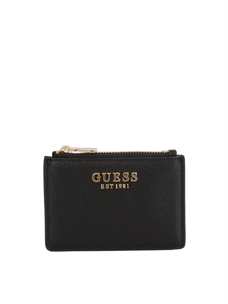 GUESS JEANS Mini portafoglio Guess in ecopelle nera