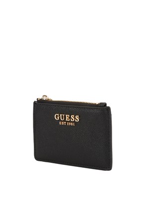 GUESS JEANS Mini portafoglio Guess in ecopelle nera in DONNA