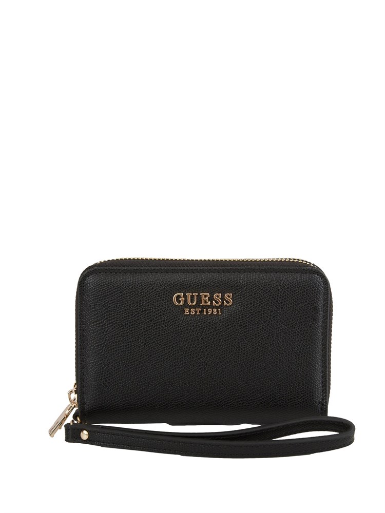 GUESS JEANS Portafoglio Guess Amorette in ecopelle saffiano nero