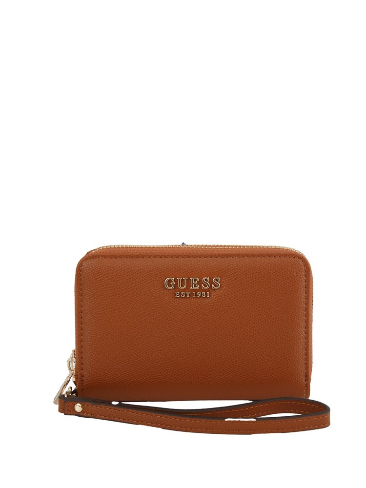 GUESS JEANS Portafoglio Guess Amorette in ecopelle saffiano cuoio