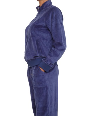 Felpa EA7 Emporio Armani in ciniglia bluette in DONNA