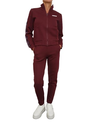 Tuta sportiva EA7 Emporio Armani in tecnologia VENTUS7 bordeaux in DONNA