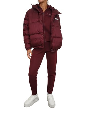 Tuta sportiva EA7 Emporio Armani in tecnologia VENTUS7 bordeaux in DONNA