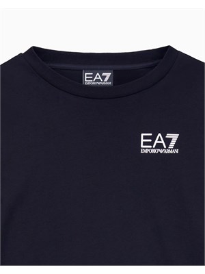 EA7 JUNIOR T-shirt Ea7 nero a maniche lunghe Core Identity Boy in puro cotone organico ASV in BAMBINO