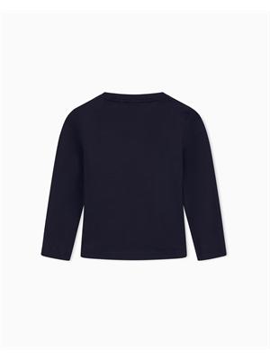 EA7 JUNIOR T-shirt Ea7 nero a maniche lunghe Core Identity Boy in puro cotone organico ASV in BAMBINO