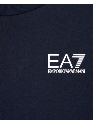 EA7 JUNIOR T-shirt Ea7 blu a maniche lunghe Core Identity Boy in puro cotone organico ASV in BAMBINO