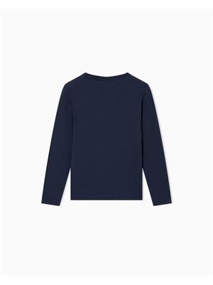 EA7 JUNIOR T-shirt Ea7 blu a maniche lunghe Core Identity Boy in puro cotone organico ASV in BAMBINO