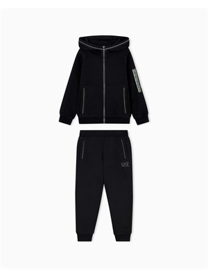 EA7 JUNIOR Tuta Ea7 nero Visibility Boy in misto cotone organico ASV in BIMBI