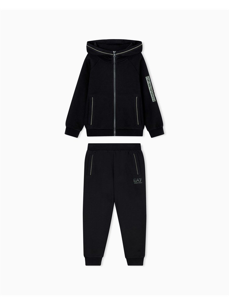 EA7 JUNIOR Tuta Ea7 nero Visibility Boy in misto cotone organico ASV