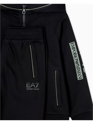 EA7 JUNIOR Tuta Ea7 nero Visibility Boy in misto cotone organico ASV in BIMBI
