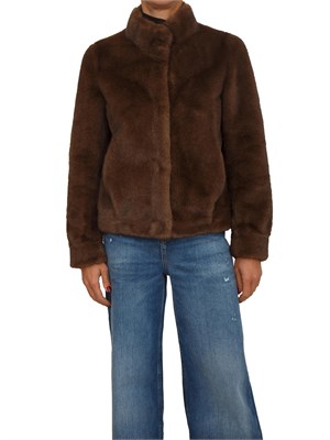 Pelliccia Guess Jeans donna in ecopelliccia marrone in DONNA