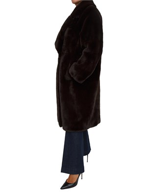 Pelliccia Guess Jeans donna in pelliccia ecologica marrone in DONNA