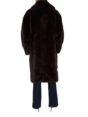 Pelliccia Guess Jeans donna in pelliccia ecologica marrone in DONNA