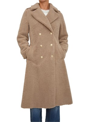 Pelliccia Guess Jeans donna effetto teddy beige in DONNA