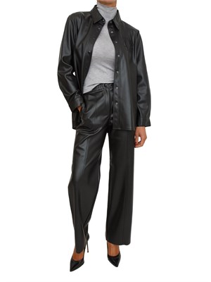 Pantalone Emy Nenette in ecopelle nera in DONNA