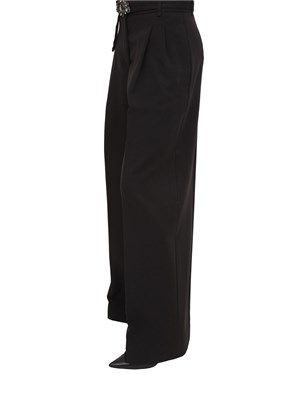 Pantaloni Liu Jo in misto viscosa neri con cintura gioiello in DONNA