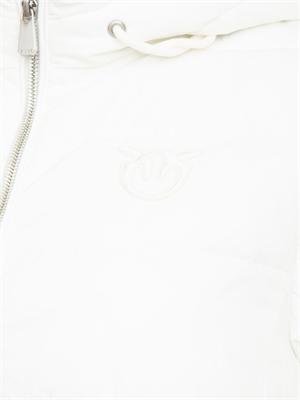 Giubbino Pinko in tessuto tecnico bianco opaco e cappuccio in DONNA