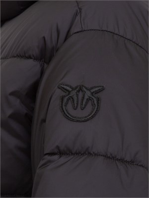 Piumino Pinko in tela tecnica semilucida nera con cappuccio in DONNA