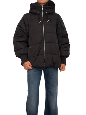 Giubbino Pinko in tessuto tecnico nero opaco e cappuccio in DONNA