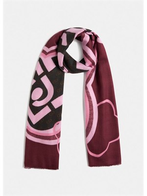 Stola Liu Jo donna in viscosa bordeaux stampa fantasia in DONNA