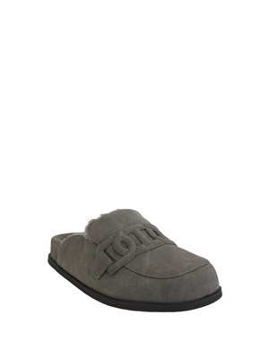 TWIN-SET Scarpe mules a ciabatta Twinset effetto camoscio grigio in DONNA