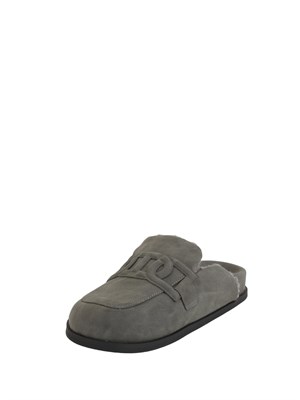 TWIN-SET Scarpe mules a ciabatta Twinset effetto camoscio grigio in DONNA