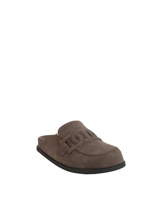 TWIN-SET Scarpe mules a ciabatta Twinset effetto camoscio marrone in DONNA