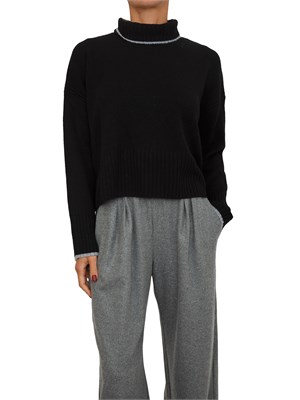Maglia Pinko dolcevita in lana e cashmere nero in DONNA