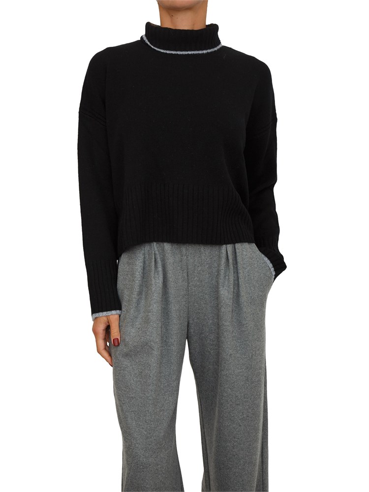 Maglia Pinko dolcevita in lana e cashmere nero