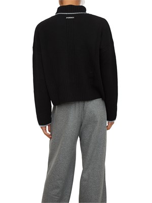 Maglia Pinko dolcevita in lana e cashmere nero in DONNA