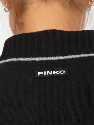 Maglia Pinko dolcevita in lana e cashmere nero in DONNA