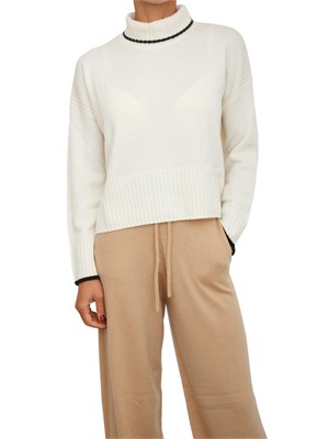 Maglia Pinko dolcevita in lana e cashmere bianco in DONNA