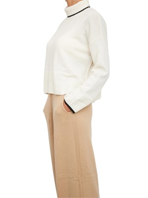 Maglia Pinko dolcevita in lana e cashmere bianco in DONNA