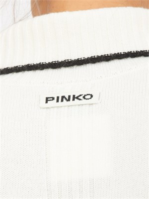 Maglia Pinko dolcevita in lana e cashmere bianco in DONNA
