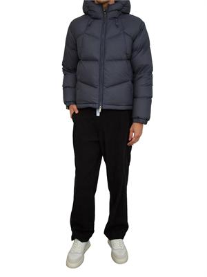 Giubbino uomo K-Way con cappuccio in tessuto tecnico blu in UOMO