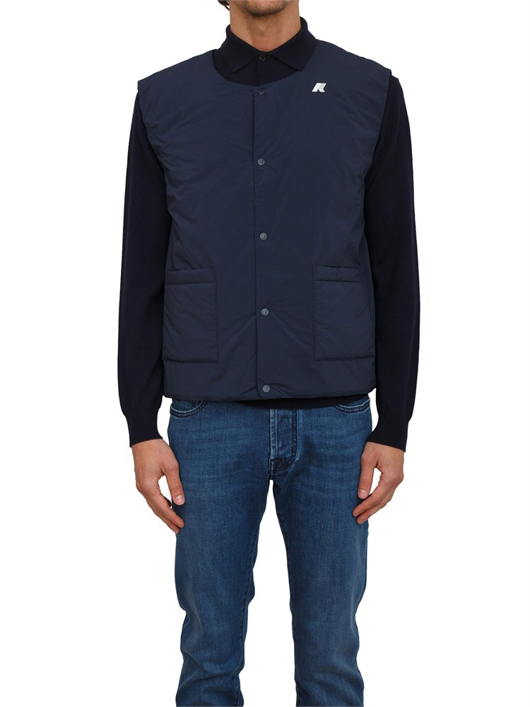 Gilet uomo Vally K-Way in nylon tecnico blu