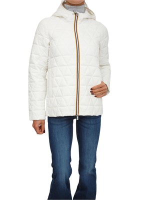 Piumino corto donna Madlaine K-Way in tessuto idrorepellente bianco in DONNA