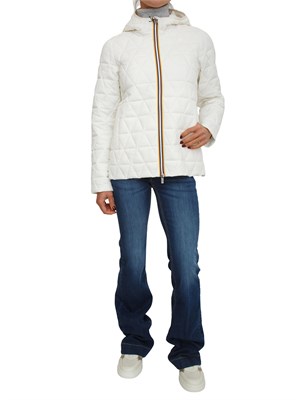 Piumino corto donna Madlaine K-Way in tessuto idrorepellente bianco in DONNA