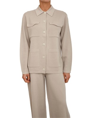 Giacca monopetto Cali Nenette in misto lana taupe in DONNA