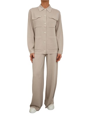 Giacca monopetto Cali Nenette in misto lana taupe in DONNA